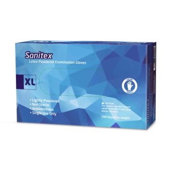 Latex examination gloves powdered size Extra Large